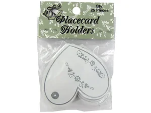 Bulk Buys Heart-Shaped Wine Glass Place Card Tags - 50 Pack