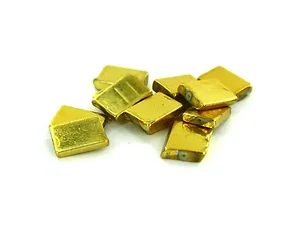 AT445 | Bulk Buys 12MM Gold Rectangular Freshwater Shell