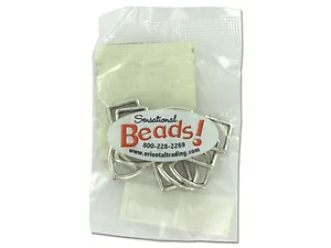 AT509 | Bulk Buys Silver-tone Metal Bead Frames - Square &