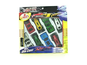 Bulk Buys Set of 8 Mini Die Cast Racing Cars for Kids
