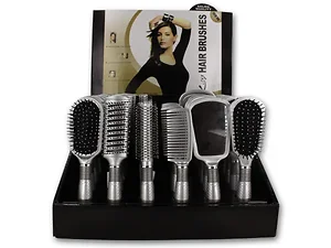 BE527 | Bulk Buys Elegant Silver Hair Brushes and Mirrors