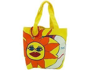Bulk Buys Charming Sun and Moon Canvas Tote Bag
