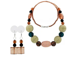 Bulk Buys Elegant Beaded Jewelry Set - Necklace and Earrings