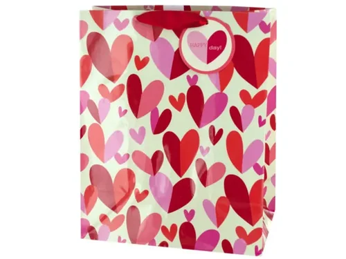 BH443 | Bulk Buys Happy Day Hearts Gift Bag - Perfect for