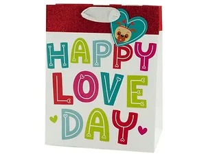 Bulk Buys Valentine's Day Dog Theme Gift Bag