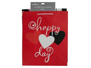 Bulk BH551 Medium Hearts  Dots Valentine Gift Bag Set