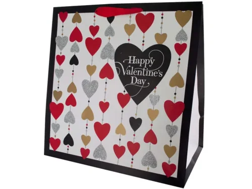 BH552 | Bulk Buys Glitter Heart Print Valentine's Day Gift