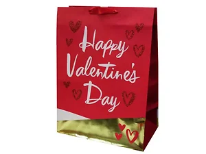 Bulk Buys Extra Large Valentine Gift Bag with Gold Foil