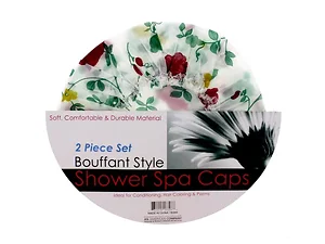 BI359 | Bulk Buys Bouffant Style Shower Caps - Floral