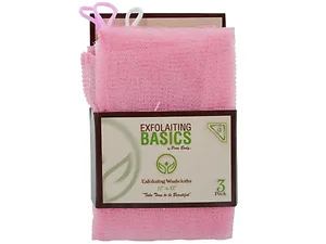 Bulk Buys Light Pink Exfoliating Washcloths - 3 Pack Set