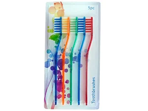 Bulk Buys Assorted Color Toothbrushes - 5 Pack for