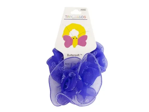 Bulk Buys Chiffon Butterfly Scrunchie with Ruffled Edge