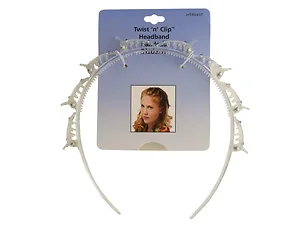 BI692 | Bulk Buys Clear Rhinestone Twist & Clip Headband
