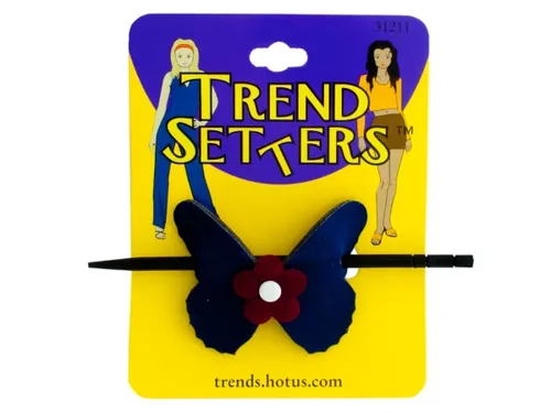 Bulk Buys Charming Butterfly Hair Clip with Wooden Stick