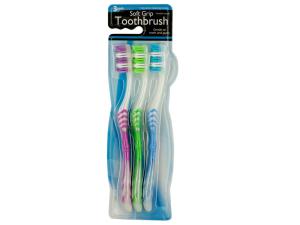 Bulk BI797 Soft Grip Toothbrush Set