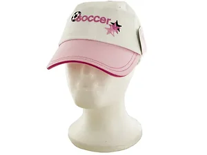 BI832 | Bulk Buys Girls Pink & White Soccer Cap with