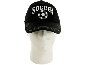 BI834 | Bulk Buys Boys Soccer Cap - Black & White Cotton