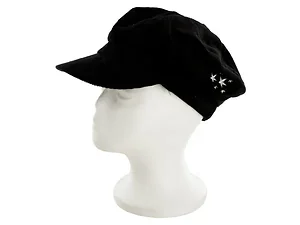 BI835 | Bulk Buys Black Cotton Corduroy Paperboy Cap for