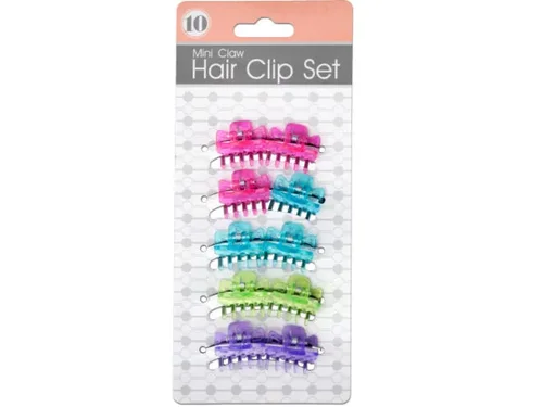 BI850 | Bulk Buys Vibrant 10-Piece Mini Claw Hair Clip Set