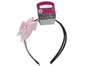 Bulk Buys Alice Headband with Bow & Jewel Accent