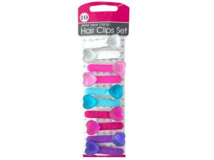 Bulk BI889 Jewel Heart Clamp Hair Clips Set