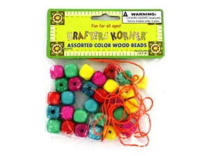 CC118 | Krafters Korner Vibrant Wooden Beads Craft Set with