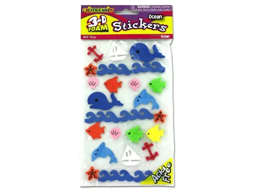 CC474 | Bulk Buys 25-Pack of 3-D Ocean Foam Stickers for