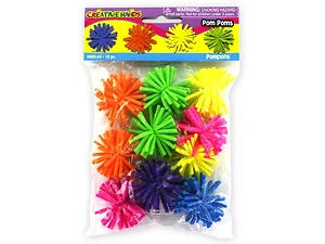 Bulk Buys Bright Foam Craft Pom Poms - 10 Pack for Crafting