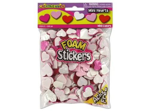 CC512 | Bulk Buys Colorful Foam Heart Stickers for Crafts