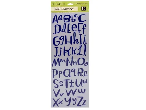 CC548 | Bulk Buys Blue Rub-On Alphabet Stickers with Stylus