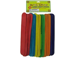 CC801 | Krafters Korner Vibrant Jumbo Craft Sticks - 24 Pack