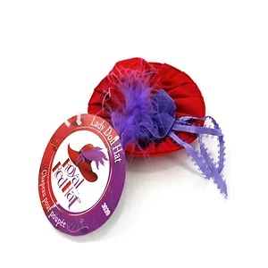 CC828 | Bulk Buys Elegant Red Doll Hat with Purple Accents