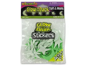 CC834 | Bulk Buys Glow-in-the-Dark Moon and Stars Stickers