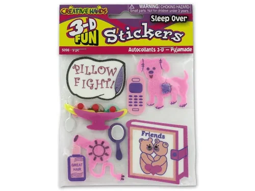 CC835 | Bulk Buys 3D Sleepover Party Theme Stickers Set