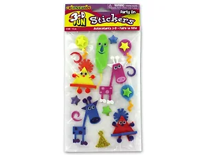 CC838 | Bulk Buys 3D Celebration Animal Stickers - 15 Count
