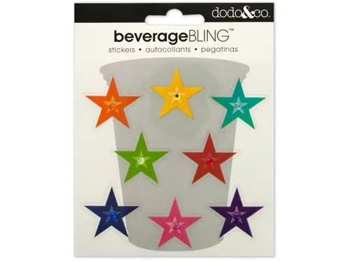 CG051 | Bulk Buys Colorful Star Stickers for Beverage