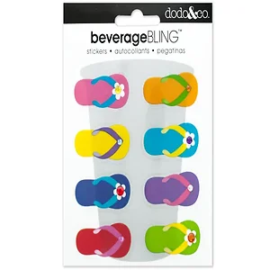 CG059 | Bulk Buys Charming Flip Flops Beverage Bling