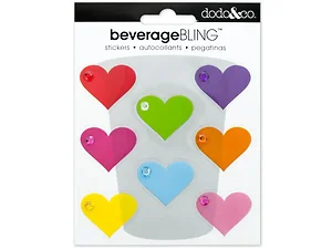 CG062 | Bulk Buys Charming Heart Stickers for Drinks and