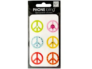 Bulk Buys Colorful Peace Sign Removable Stickers for Phone