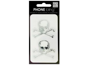 Bulk CG122 Skull And Crossbones Phone Bling Removable Stickers