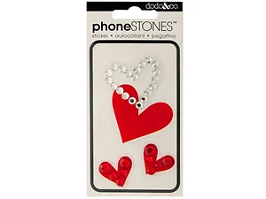 Bulk Buys Sparkling Heart-Shaped Phone Stone Stickers