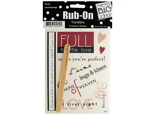 CG242 | Bulk Buys Charming Love Quotes Rub-On Transfers for