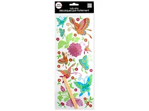 CG284 | Bulk Buys Glitter Butterfly Rub-On Transfers for