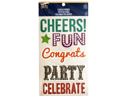 CG394 | Bulk Buys Celebrate Canvas Words Stickers Set for