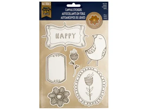 CG440 | Bulk Buys Colorable Canvas Stickers Set - Whimsical