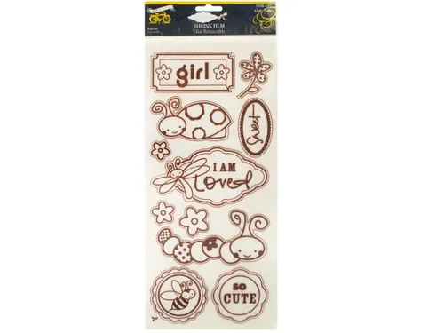 CG562 | Bulk Buys Snugglebug Girl Themed Shrink Film Craft