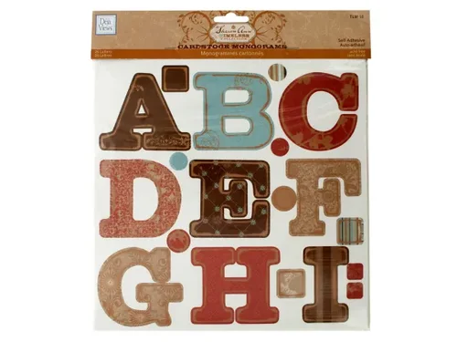 CG584 | Bulk Buys Timeless Alphabet Cardstock Stickers Set