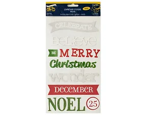 CG610 | Bulk Buys 16-Piece Christmas Words Chipboard