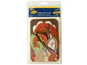 CG618 | Bulk Buys Autumn-Themed Chipboard Shapes with Foil