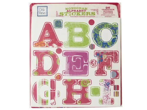 CG647 | Bulk Buys Colorful Monogram Alphabet Sticker